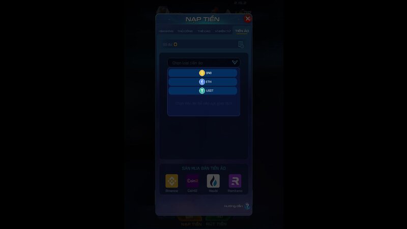 Cổng game WIN79 hỗ trợ 3 loại tiền ảo là BTC, ETH và USDT